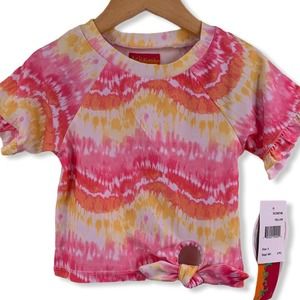 Kate Mack‎ Pink Tie Dye Short Sleeve Rash Guard 5